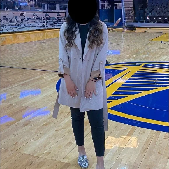 Forever 21 Beige Lightweight Suede Trench Coat - Picture 5 of 5